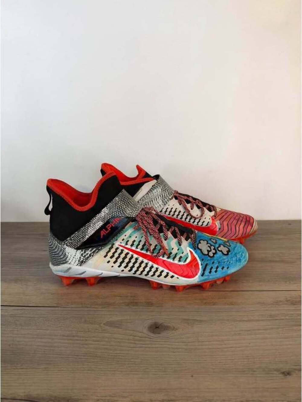 Nike Alpha Menace Pro 2 Mid Football Cleats Mens Size 11 Custom Art